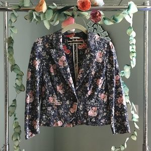 Anthropologie Wisley Floral Crop Jacket Blazer